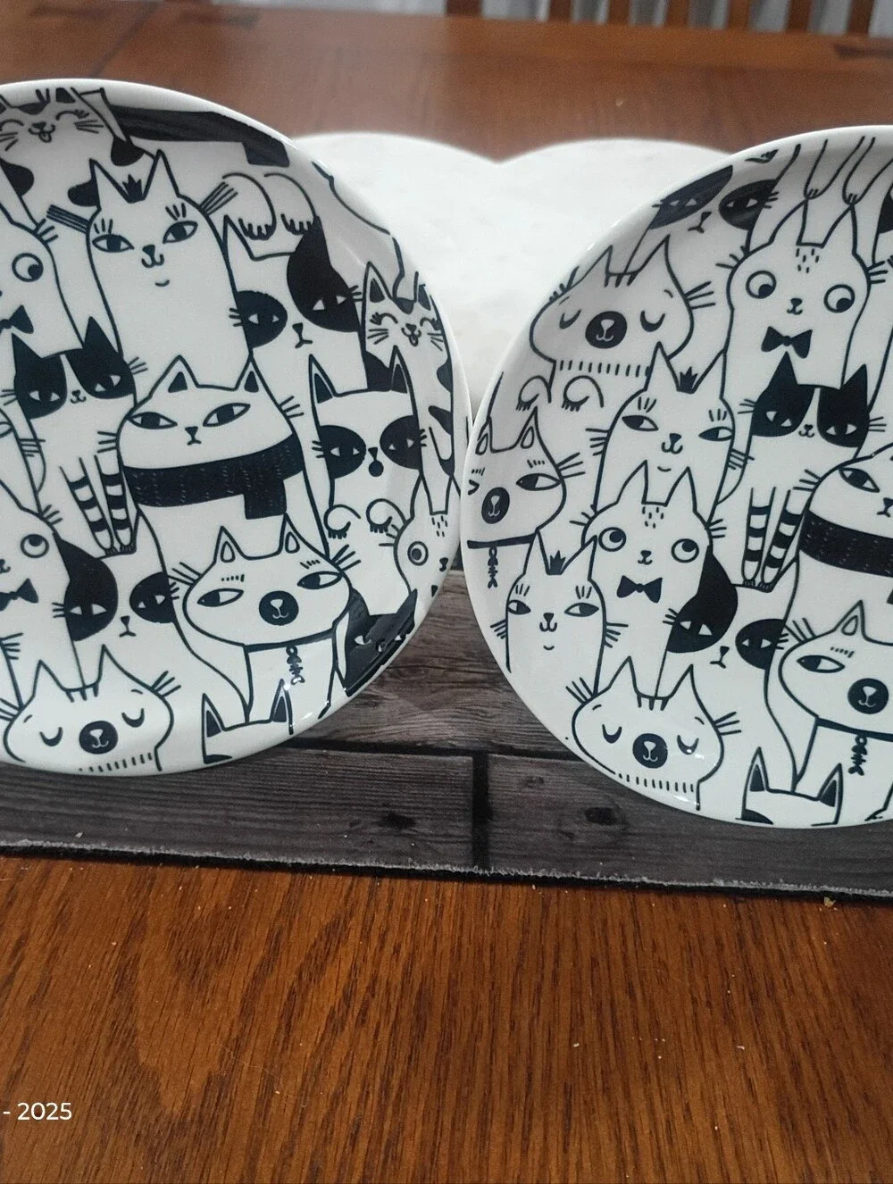 2 Signature Elevated Bowl Cat Design New
